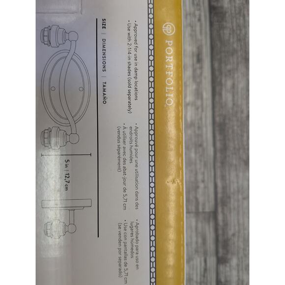 Portfolio 2-Light Bronze Transitional Vanity Light Bar V813-2WD8Z (D5) - Picture 9 of 12